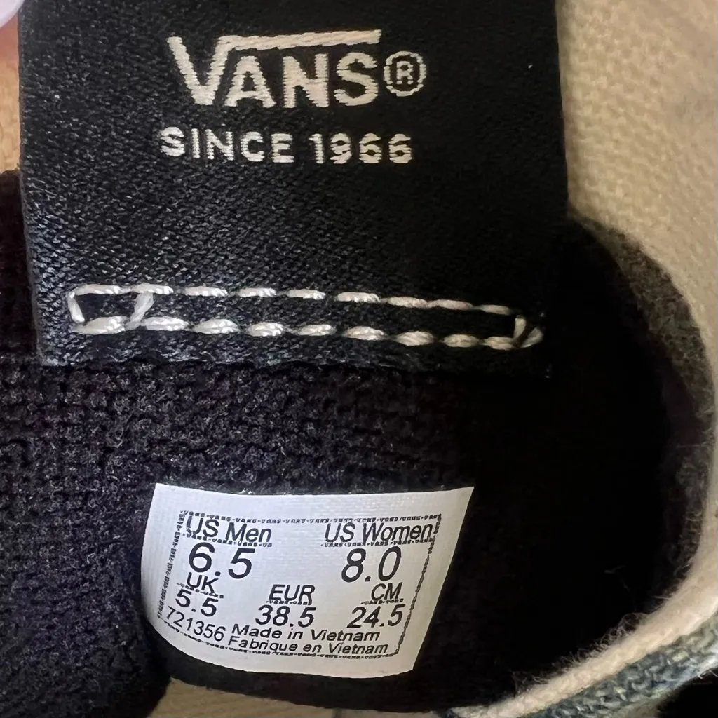 Vans Sk8-Hi Tapered Acid Wash Denim Skull Unisex Shoe Size 8 or 6.5 #B1979 - Image 7