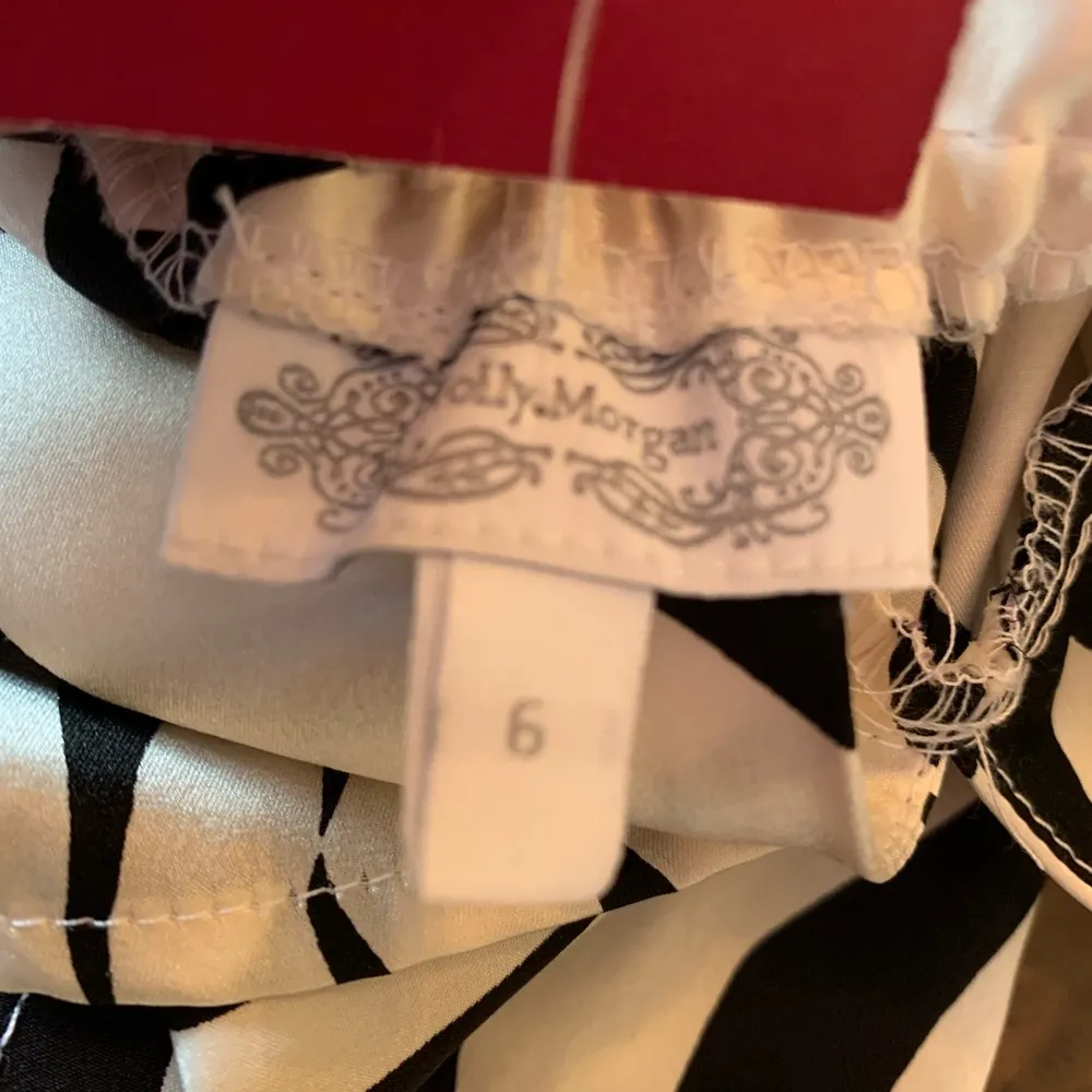 Holly Morgan Top 100% Silk Blouse Halter V Neck Size 6 Zebra Racer Back Mobwife - Image 8