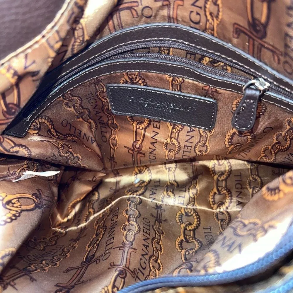 Tignanello Soft Italian Leather Three Part purse with Large Bag Charm and brande Red - Image 11