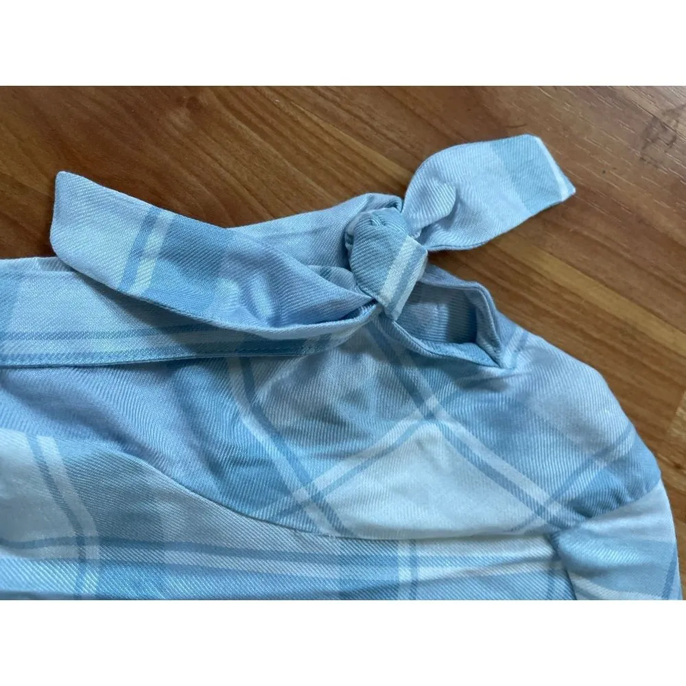 For The Republic Baby Blue Plaid Blouse‎ Size 0 - Image 3