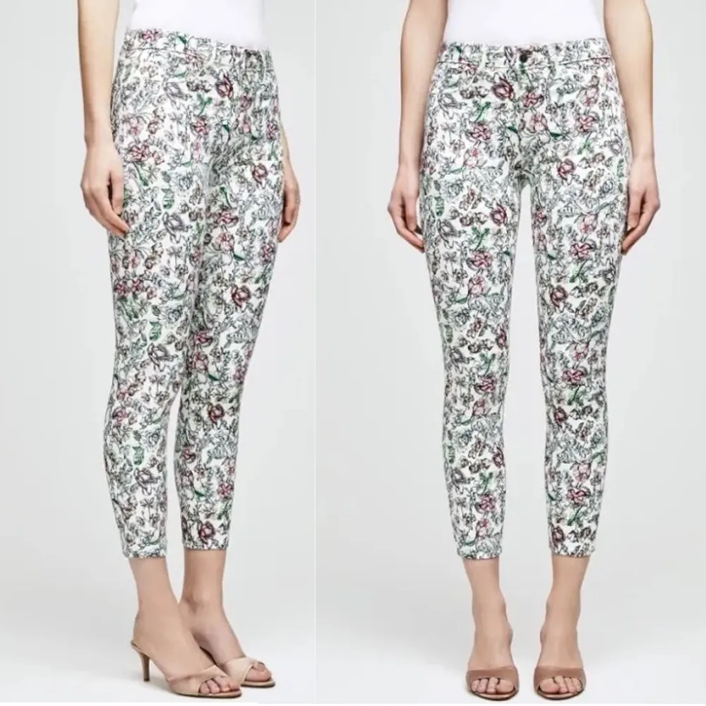 L'AGENCE Margot High Rise Skinny Jeans in Hand Drawn Floral Size 25 - Image 3