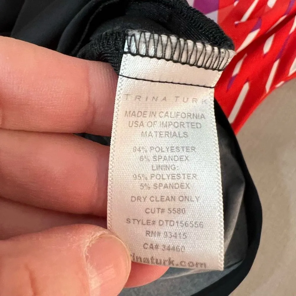 Trina Turk 3/4 sleeve geometric print shift dress size 0 - Image 9