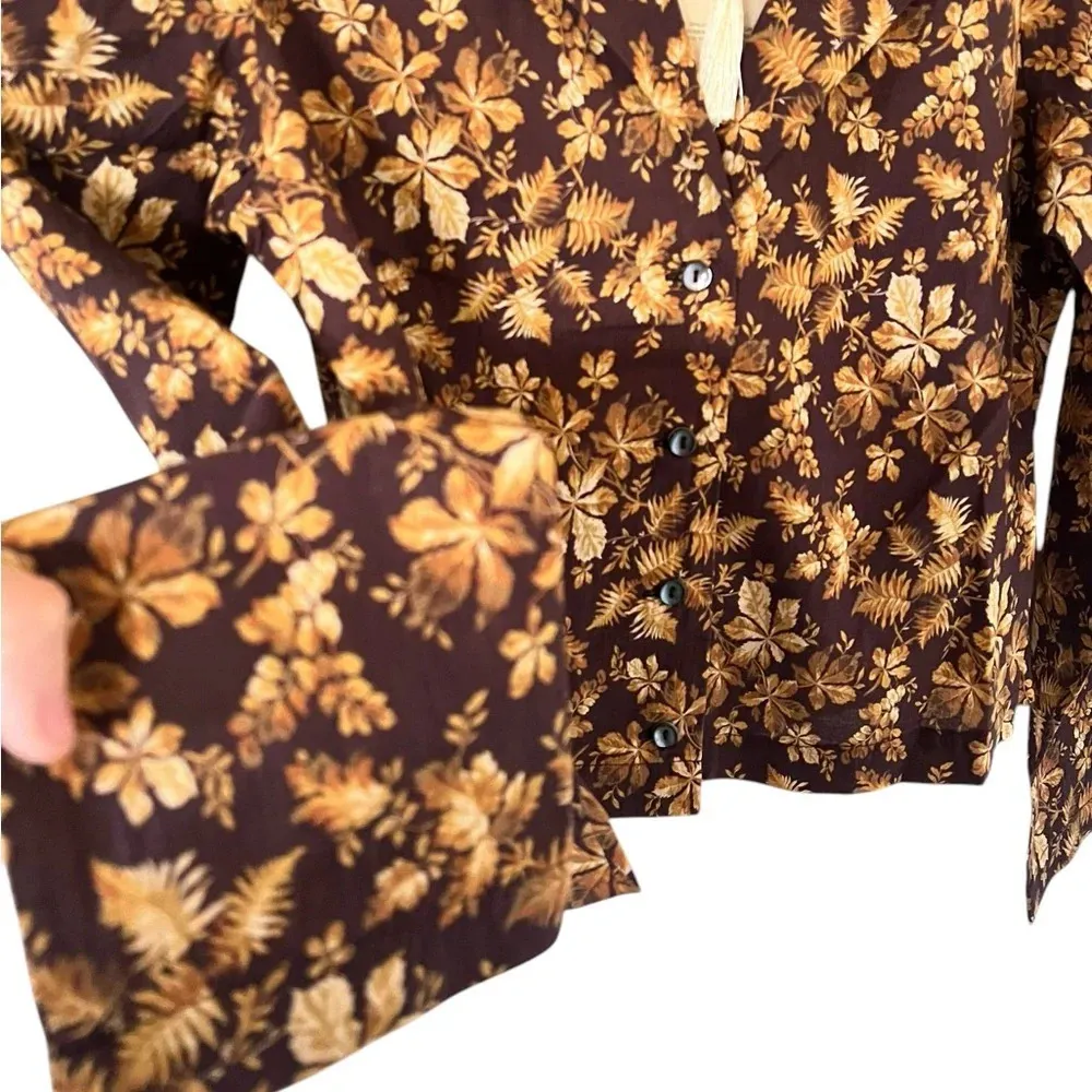 Doen NEW Sheila Top in Fern Grove Floral Orange Size XS - Image 2