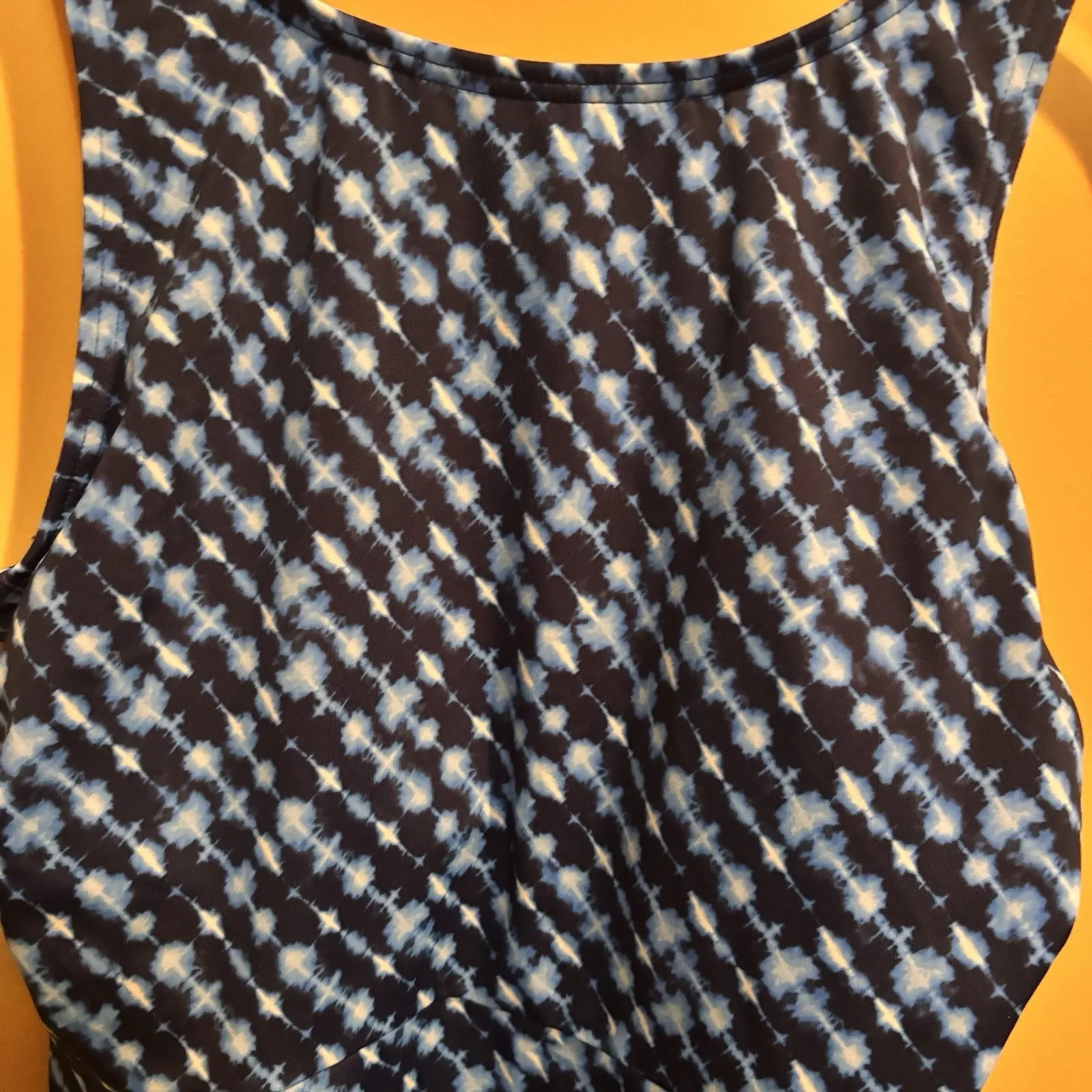 Lands' End Womens Flutter High Neck Tankini Top Navy Blue UPF 50+ Swim  6/8 NWT - Image 3