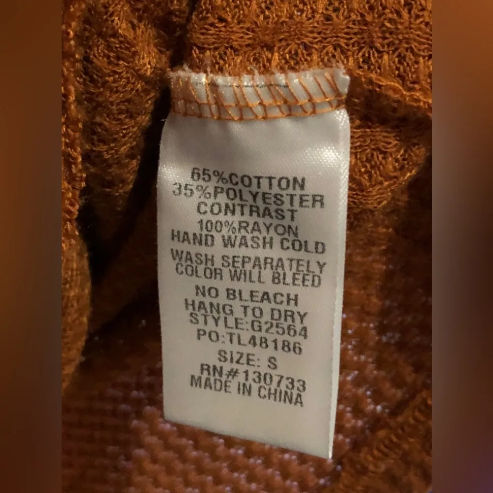 Umgee Waffle Knit Open Front Cardigan w/Pockets & Patchwork IMMACULATE!! - Image 4