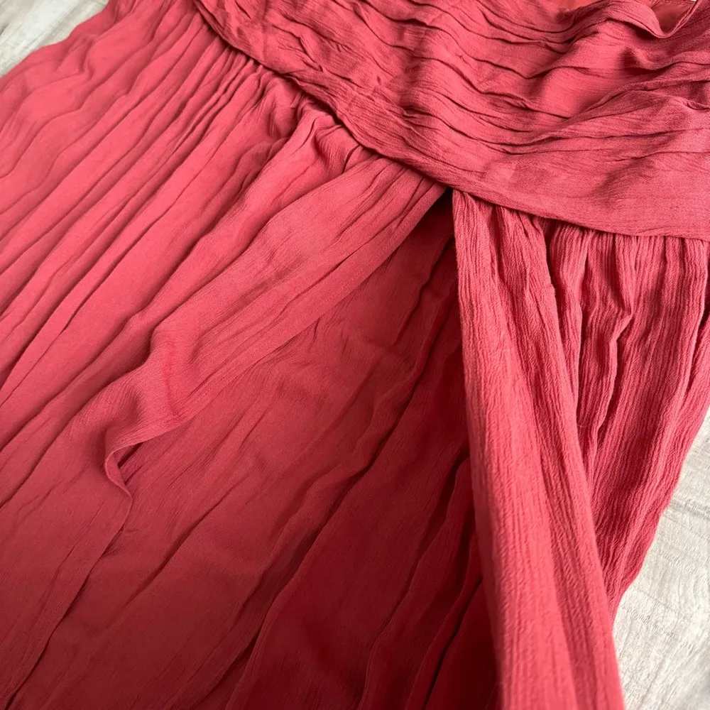 GarnerStyle X FTF Jada Ruched Maxi Skirt Sz 2X High Slit Rust Orange - Image 6