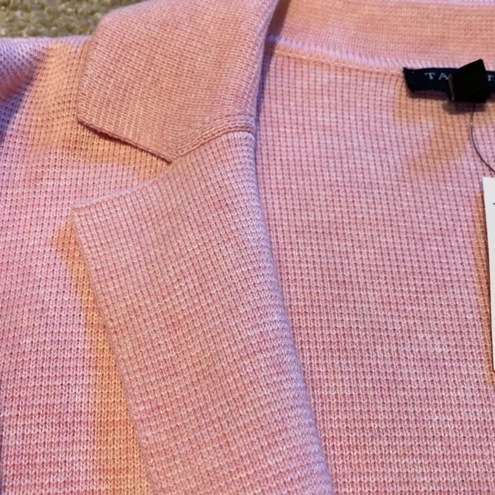 Talbots Knit Jacket Blazer Cotton Blend Single Button Blazer Shell Pink Size SP - Image 7