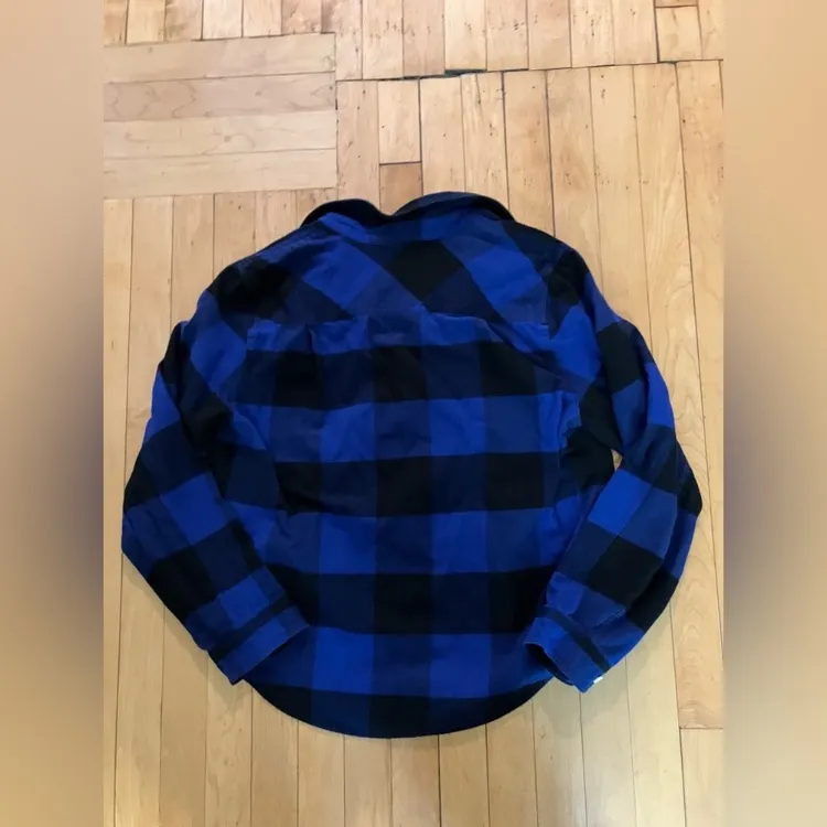 J Crew Buffalo Plaid Blue Pullover Top - Image 6