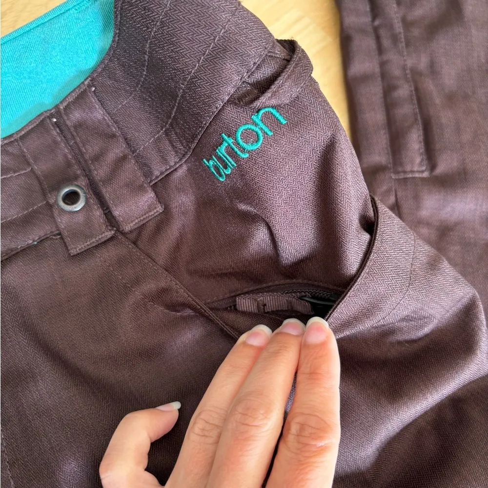 Burton the white collection da nag dry ride snow pants size medium brown teal - Image 3