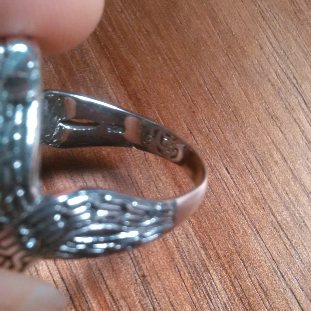 Bali Legacy Green Jade Sterling Silver Dragon Ring (Size 6) - Image 4