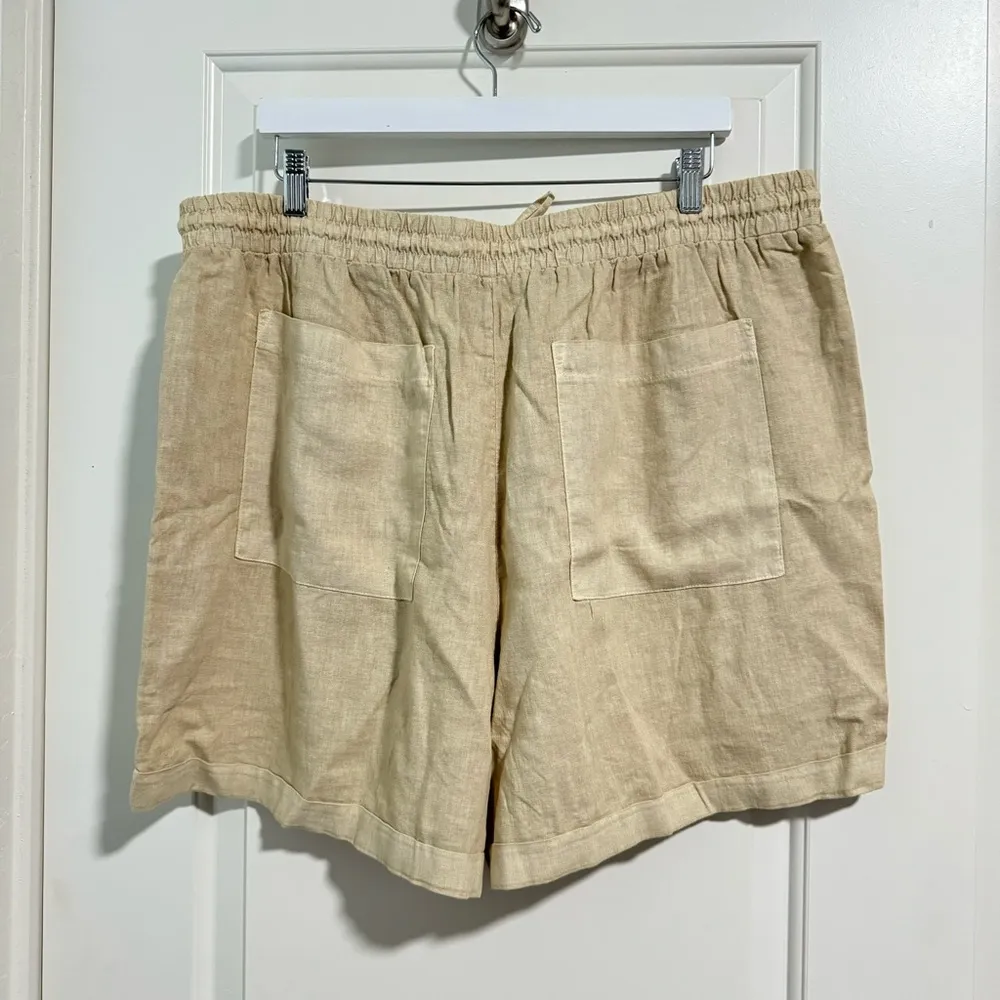 Universal Thread Linen Blend Cream Shorts Elastic Waist NWT 1X - Image 8