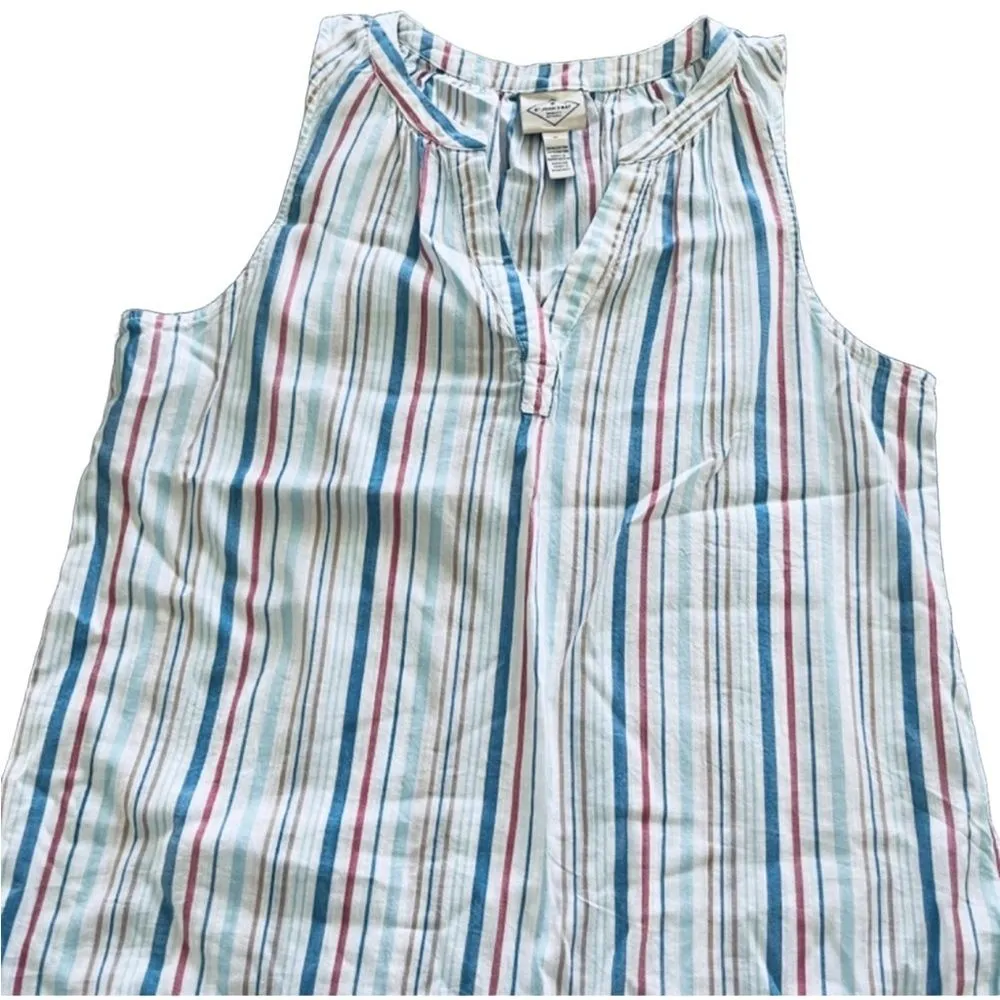 St. John’s Bay Striped Notch-Neck Sleeveless Tank Top Size M NWT - Image 2