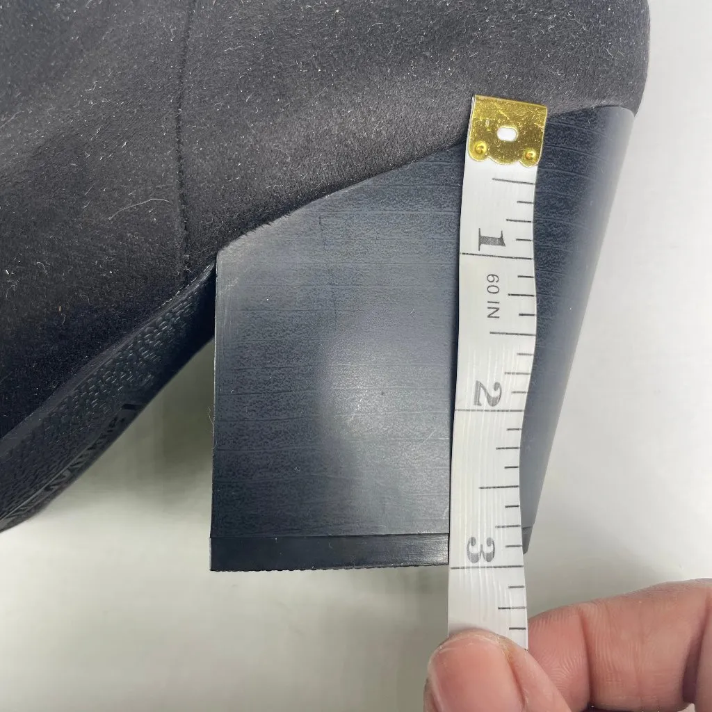 Brash Women's Faux Suede Black Ankle Slip On Open Back Chunky Heel Mules Boots 9 - Image 7