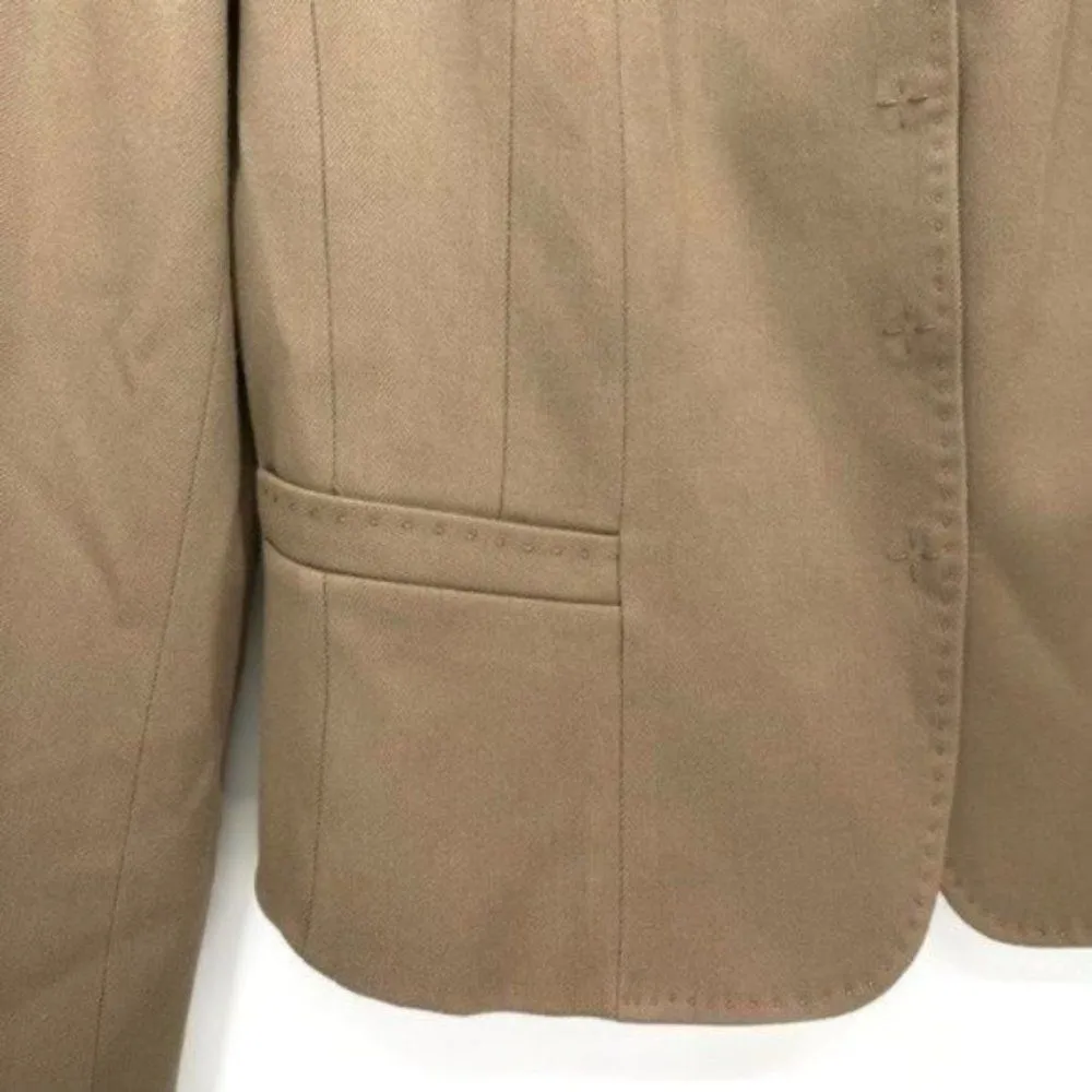 Elie Tahari Taupe Wool Blazer Jacket - Image 5