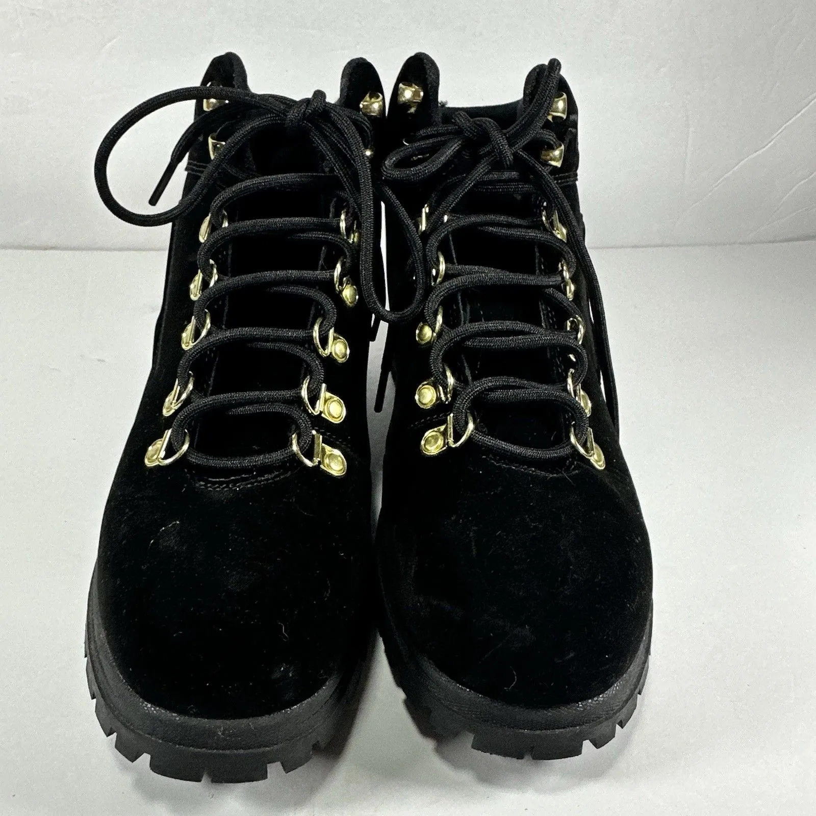 FILA Women's Black Synthetic Velvet Boots - Gold Hardware - Size 9 US - Image 3