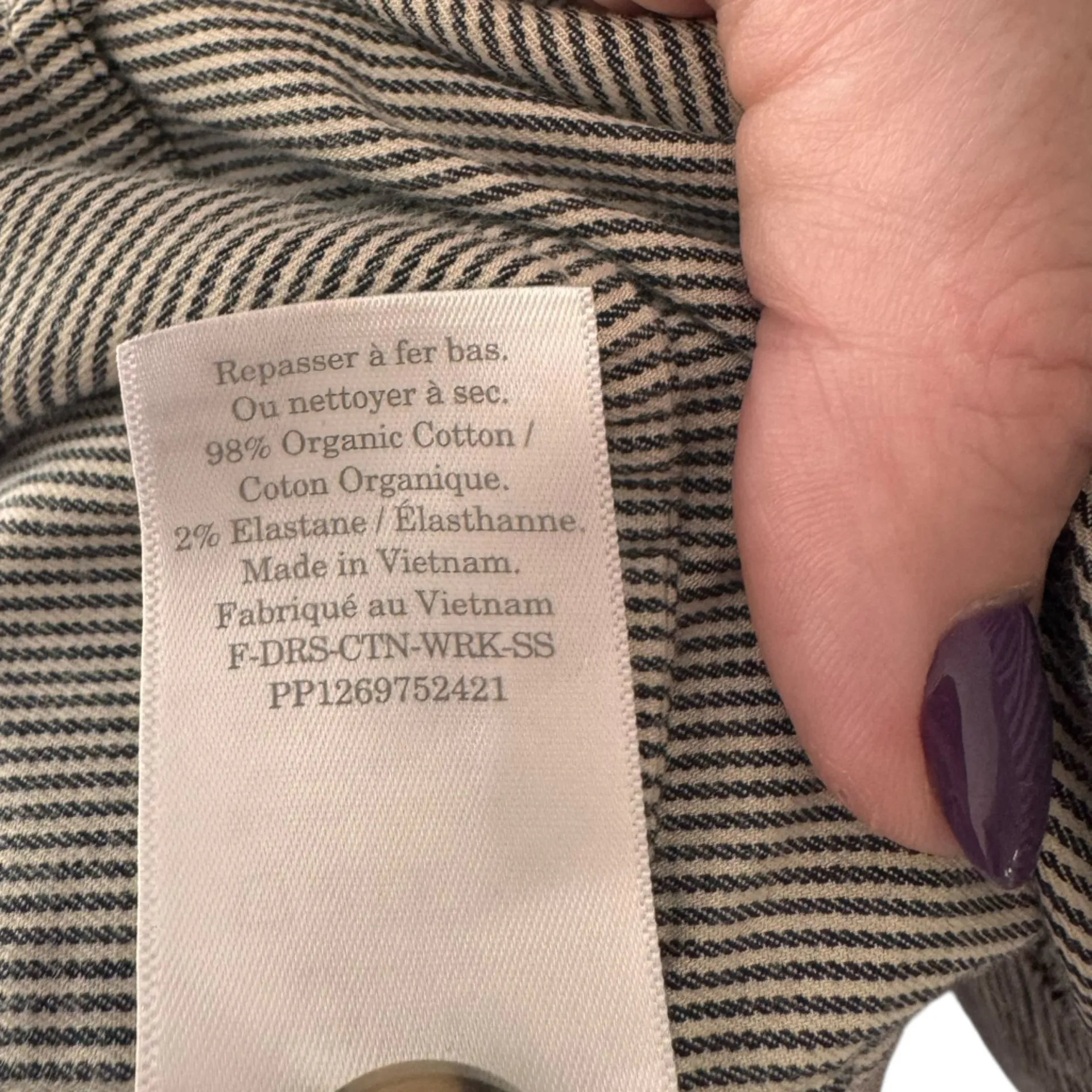 Everlane - The Easy Workwear Dress Striped Organic Cotton Sz XL - Image 9