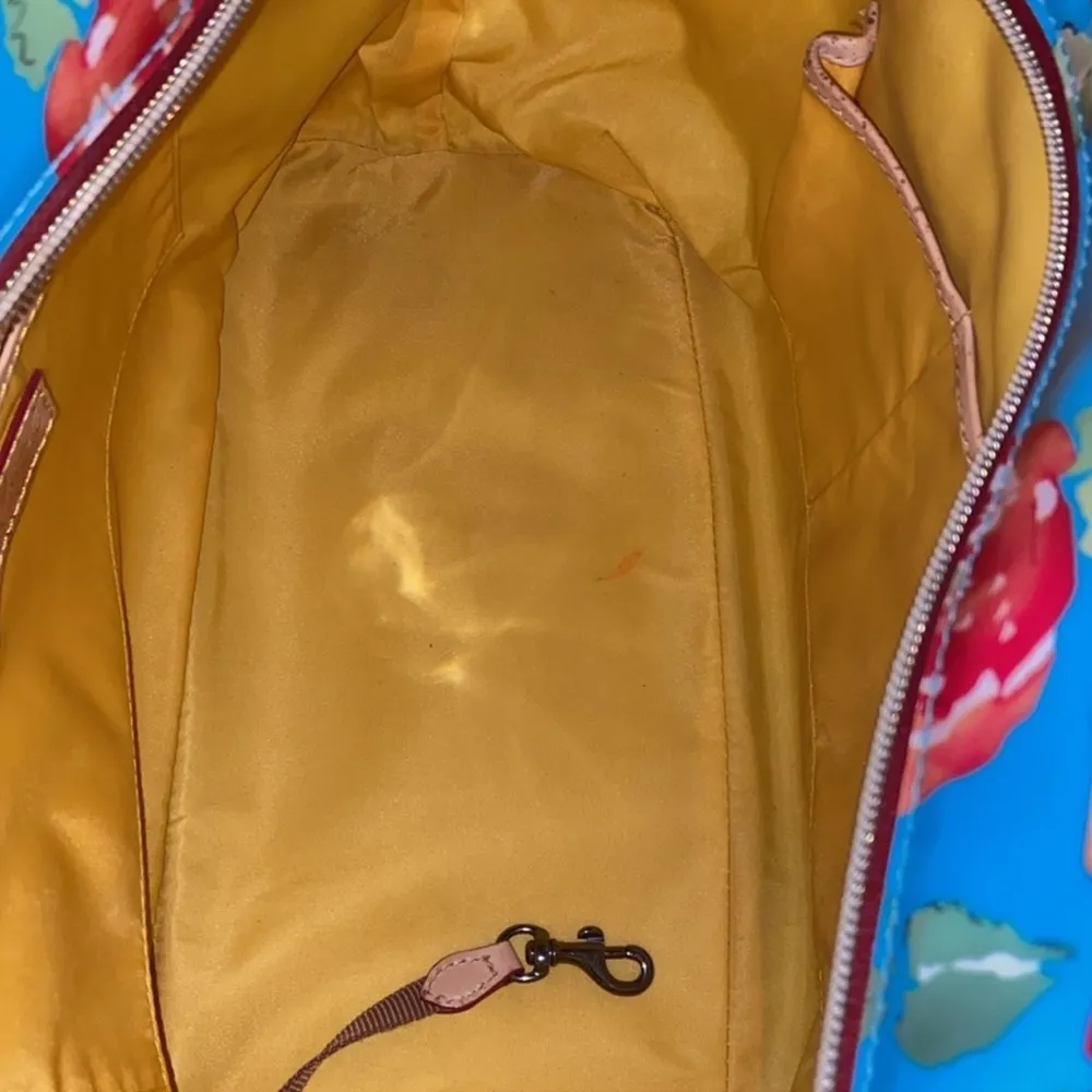 Dooney & Bourke PVC Blue, Red, Orange & Green Large Floral Garden Tote. - Image 11