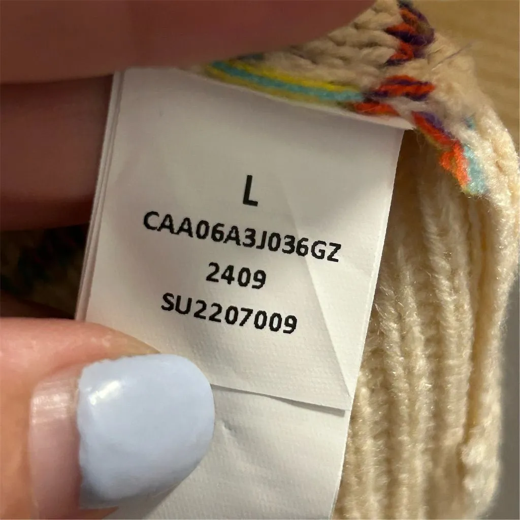 Cupshe Women's Multicolor Rainbow Stitching Cropped Sweater Size L - Image 8