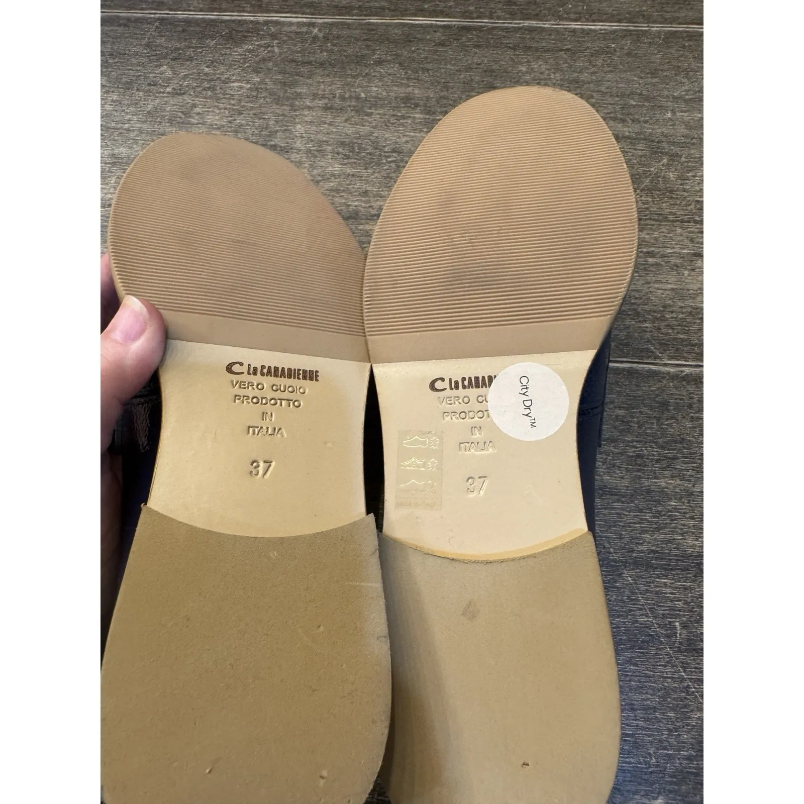 LA CANADIENNE Womens Beatle Crinkle Leather Loafer Patent Size 37 US 6 - Image 12