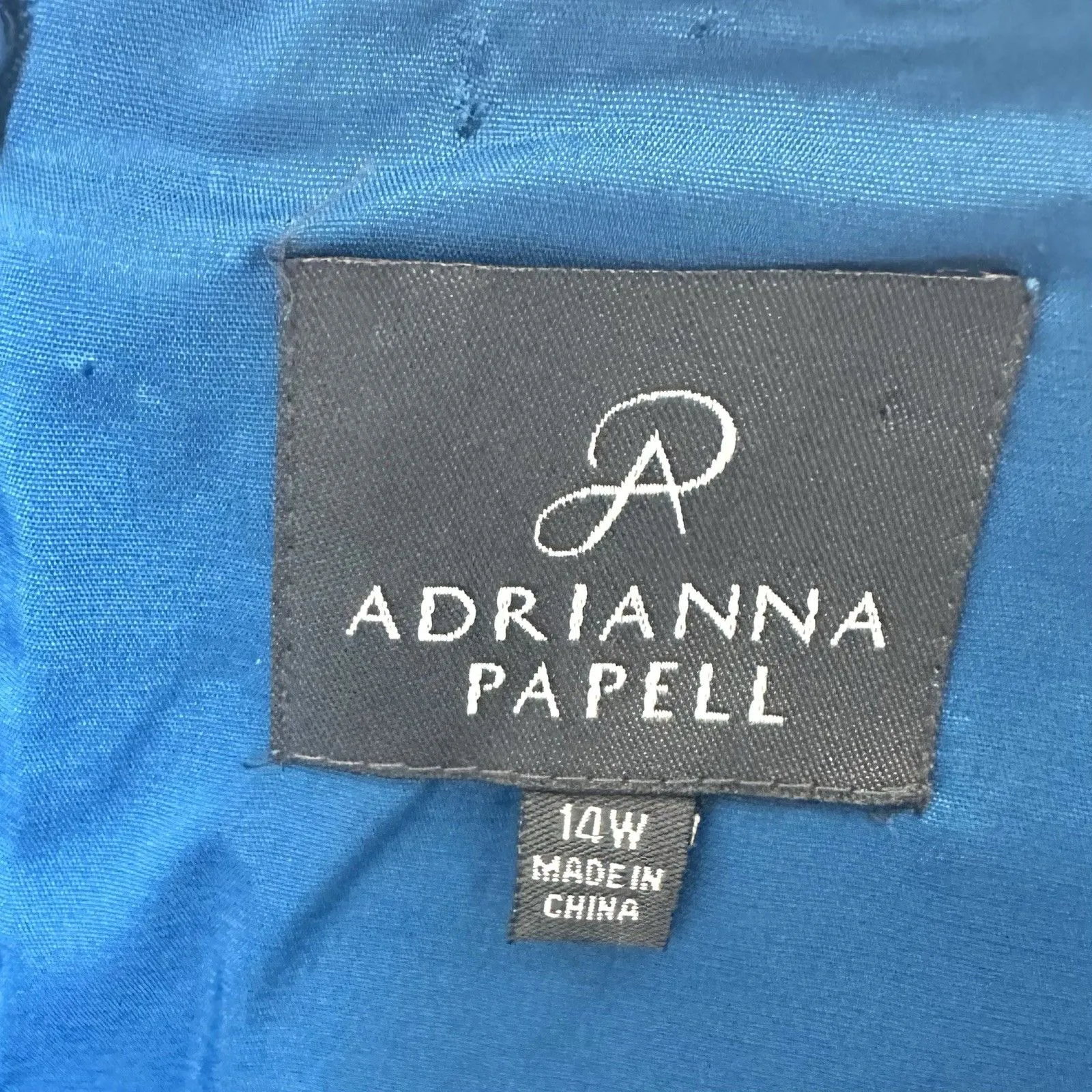 Adrianna Papell Dress 14 Pleated Sheath Midi Sleeveless Blue NWT - Image 2