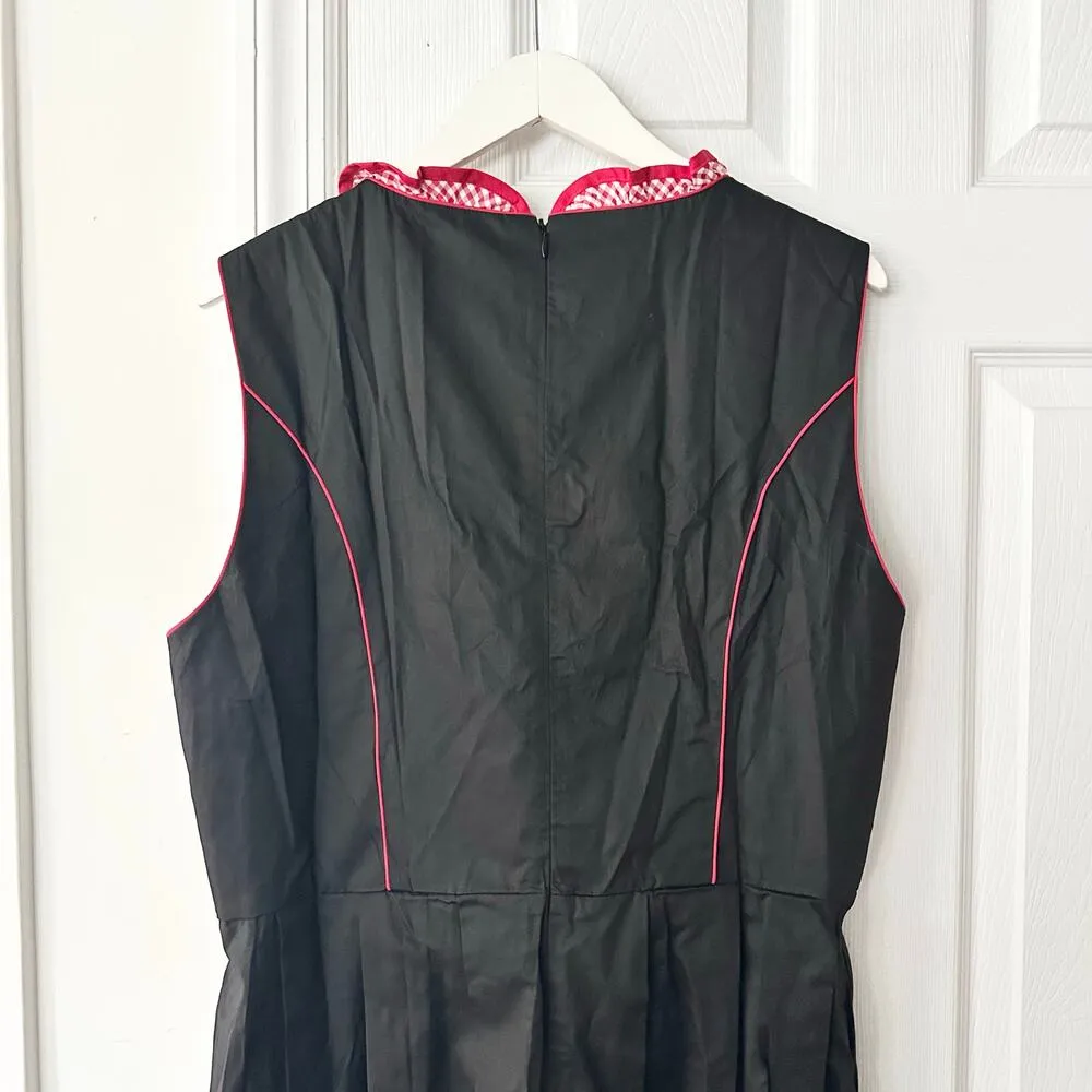 Scarlet Darkness NWT Black Red Cotton Corset Lace Up Gingham Trim Dress 2XL Size 2X - Image 7