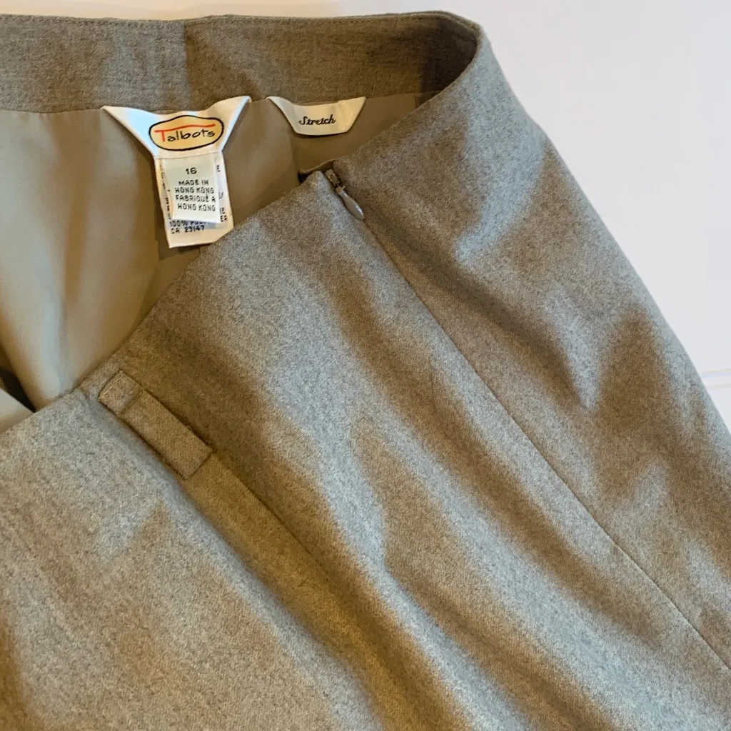 Talbots Women’s Size 16 XL Oatmeal Light Brown Wool Trousers Dress Pants - Image 5