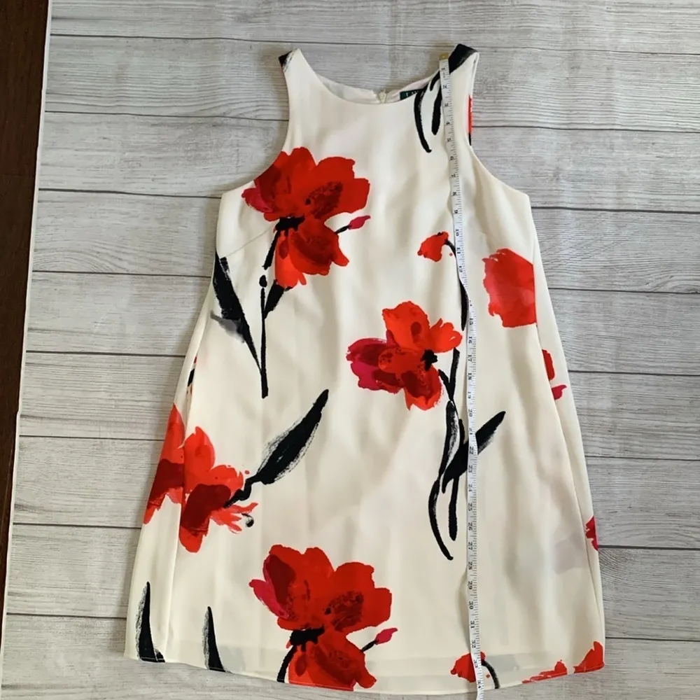 Lauren by Ralph Lauren Women’s White Sleeveless Floral Petite Dress 6P - Image 11