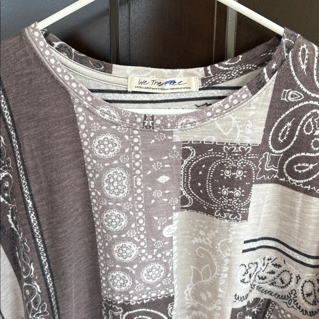 EUC Free People Clarity Multi Pattern Bandana Top Size - Image 9