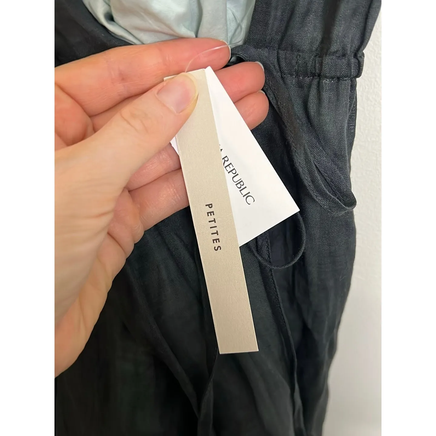 Banana Republic Dress Womens PS Turtle Green Ramie Tiered Maxi NWT Tie Front - Image 6