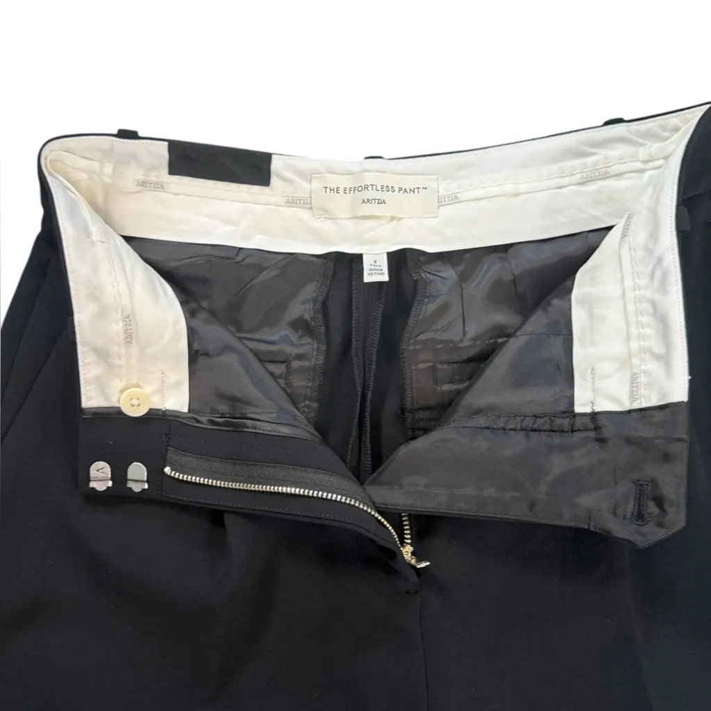 ARITZIA The Effortless Pant Crepette Wide Leg Black Size 6 Tall NWT - Image 8