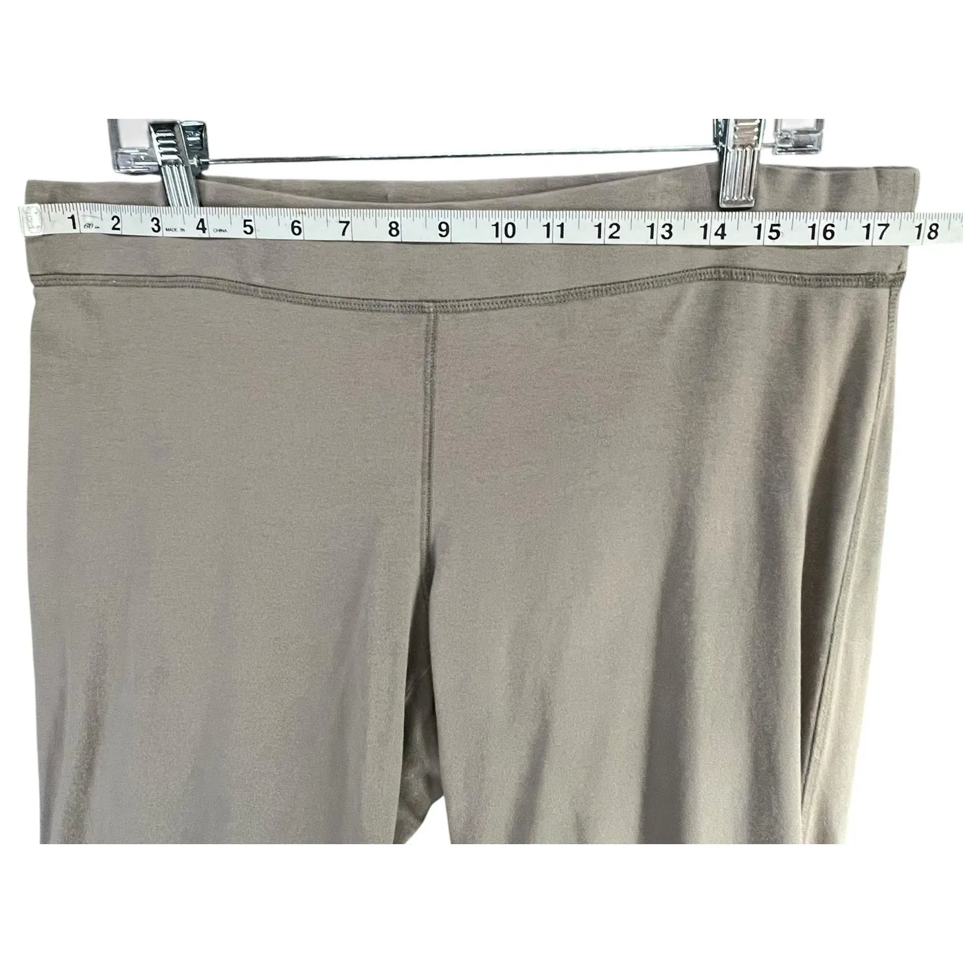 Eileen Fisher Pants Women M Taupe Organic Cotton Pull On Straight Stretch Casual - Image 3