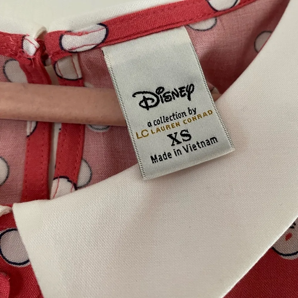 Disney’s Minnie Rocks The Dots LC Lauren Conrad Collard Blouse Top Pink Size XS - Image 5