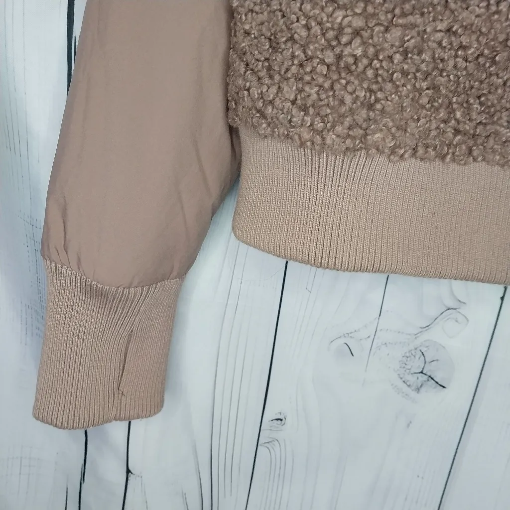 UpWest Women’s Utility Sherpa Bomber Jacket Pink Size M - Image 3