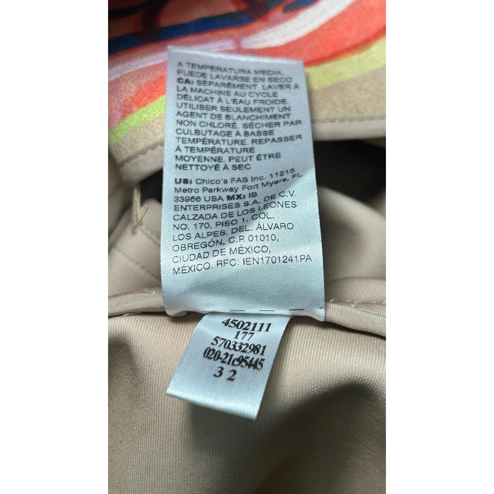 Chicos Floral Harvest Size 16 / 18 XL Tan Faux Suede Long Sleeve Jacket Topper - Image 7