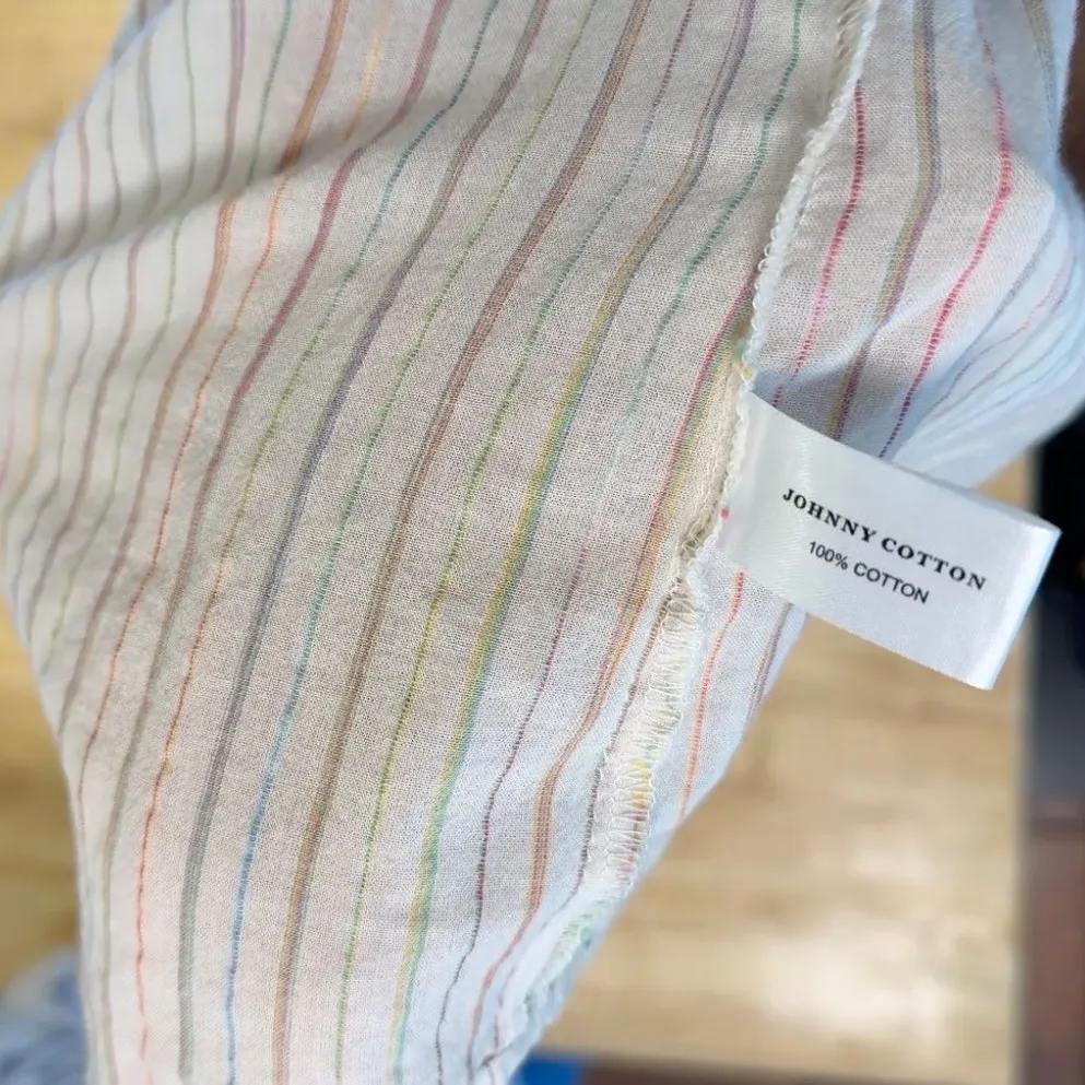 Johnny Cotton 100% Cotton Button Down‎ Striped M Size M - Image 4