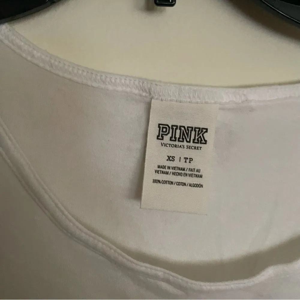 Pink Victoria's Secret Bling White Sequin Pineapple Tank Top - Image 4