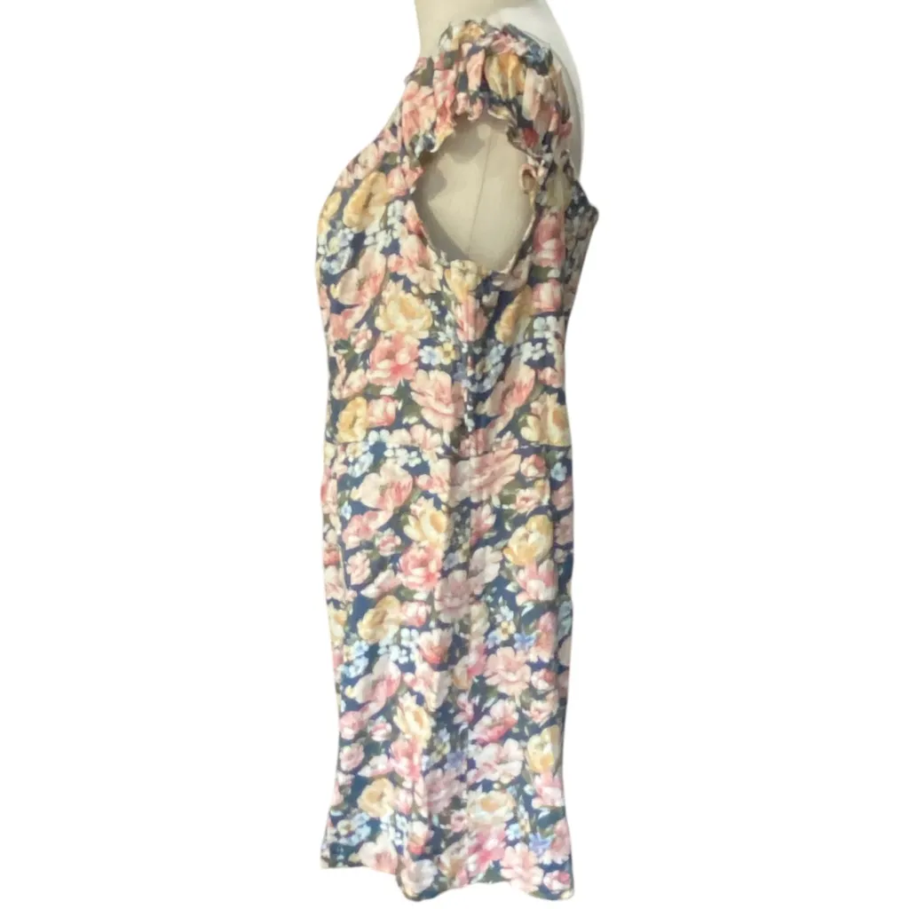 Abercrombie & Fitch Linen Blend Off-The-Shoulder Floral Corset Mini Dress Sz XL - Image 6