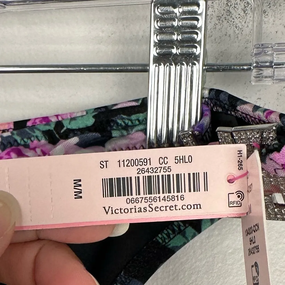 Victoria's Secret Vintage Floral Bikini Set Studded Top And Bottom Swim Sz M-L - Image 8