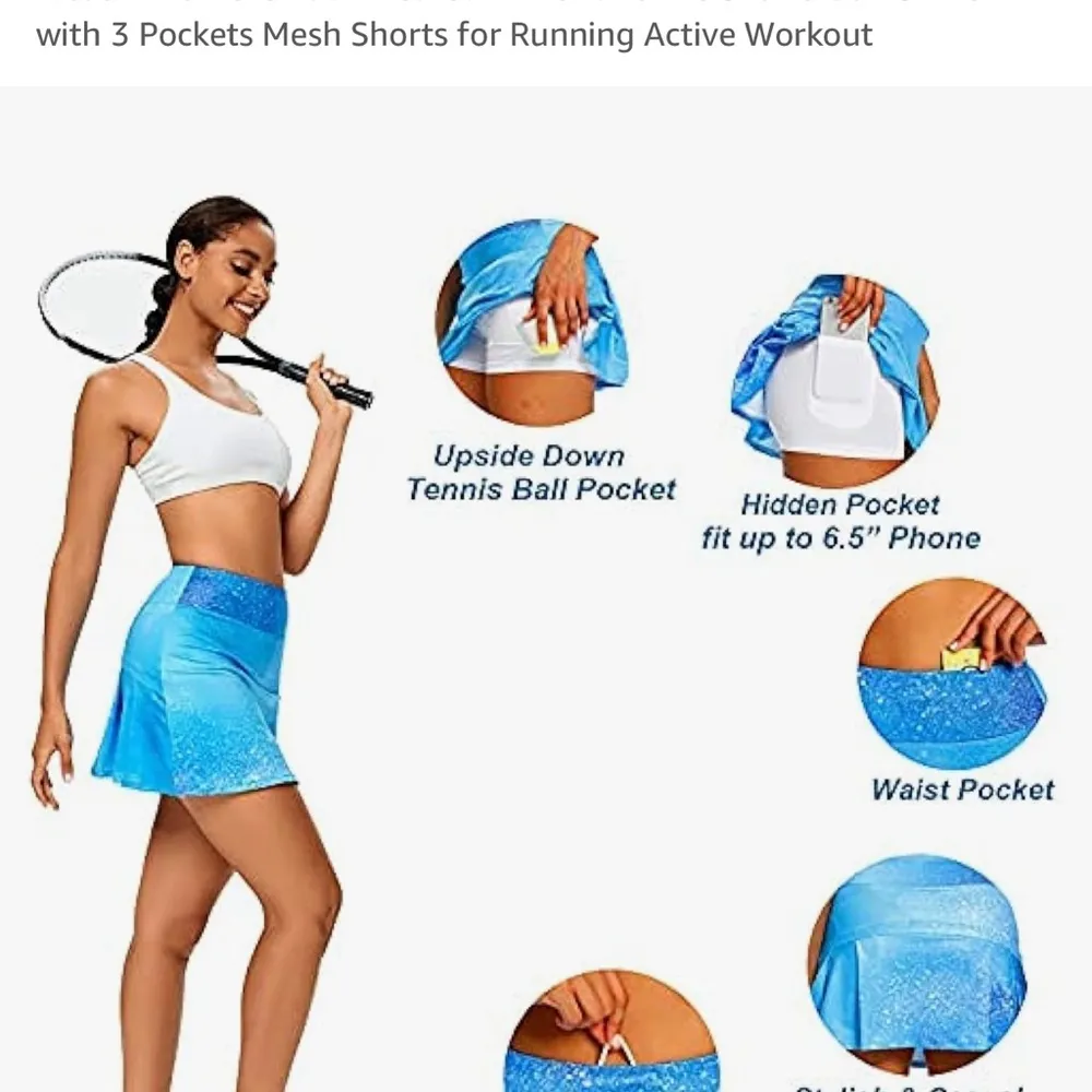 XXL Tie dye Skort/Skirt Golt with mesh shorts 3 pockets - Image 4