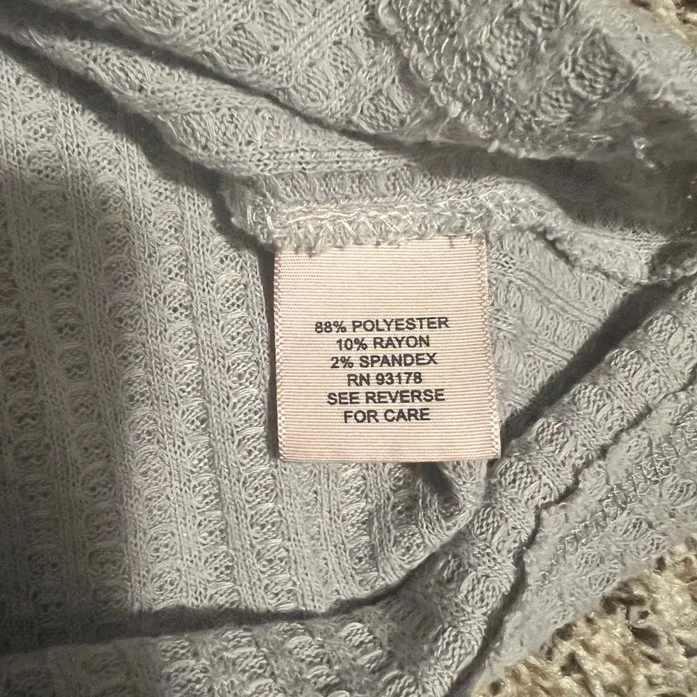 Philosophy Gray Ribbed Knit Sweater Puff Sleeve Casual Long Sleeve Top‎ Size S - Image 6