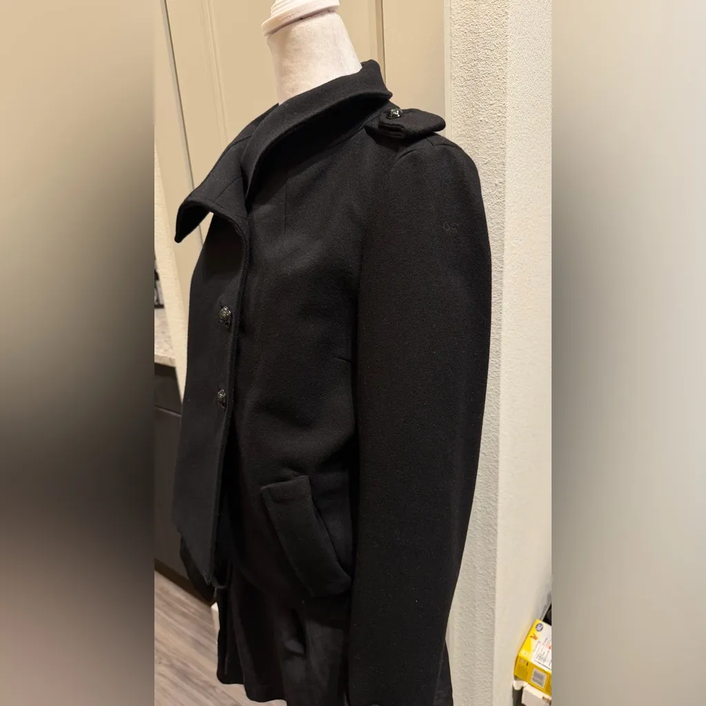 Maje Black Pea Coat for Women - Image 2