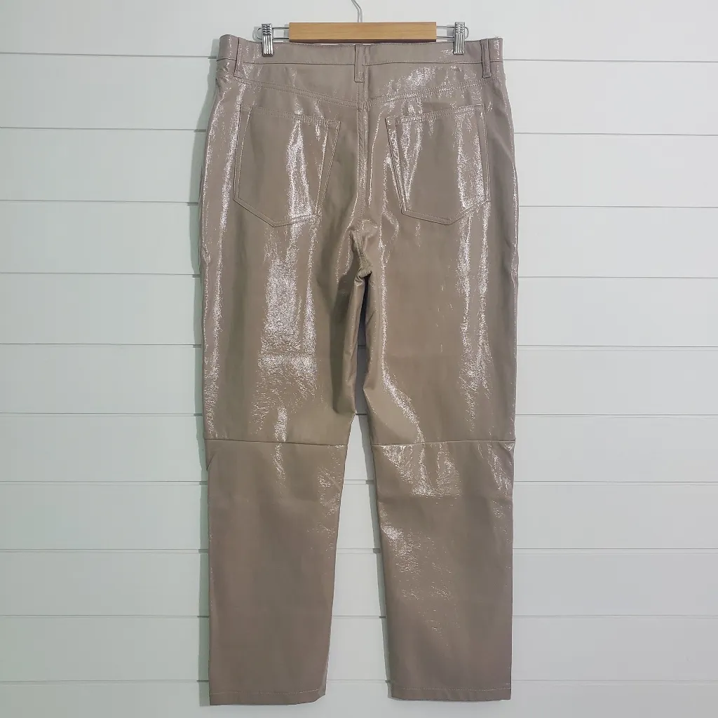 Abercrombie & Fitch Curve Love Patent‎ Leather ‘90s Straight Pants 33/16 - Image 2