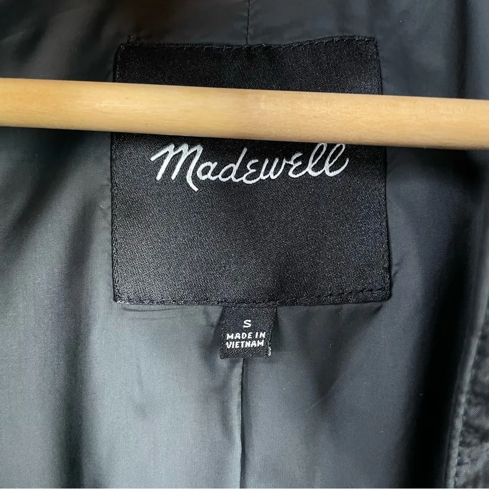 Black Surrey Hooded Puffer Long Winter Coat Classic Cozy Warm womens S - Image 12