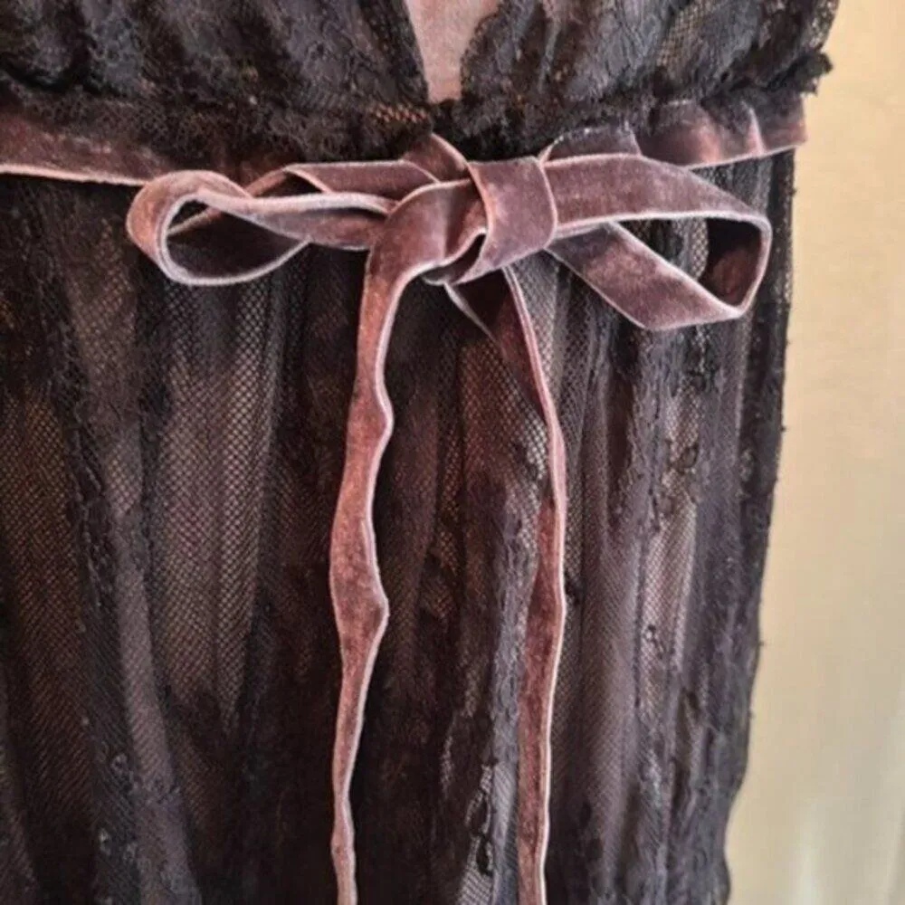 Robert Rodriguez Black Lace Gray Jersey Top M - Image 2