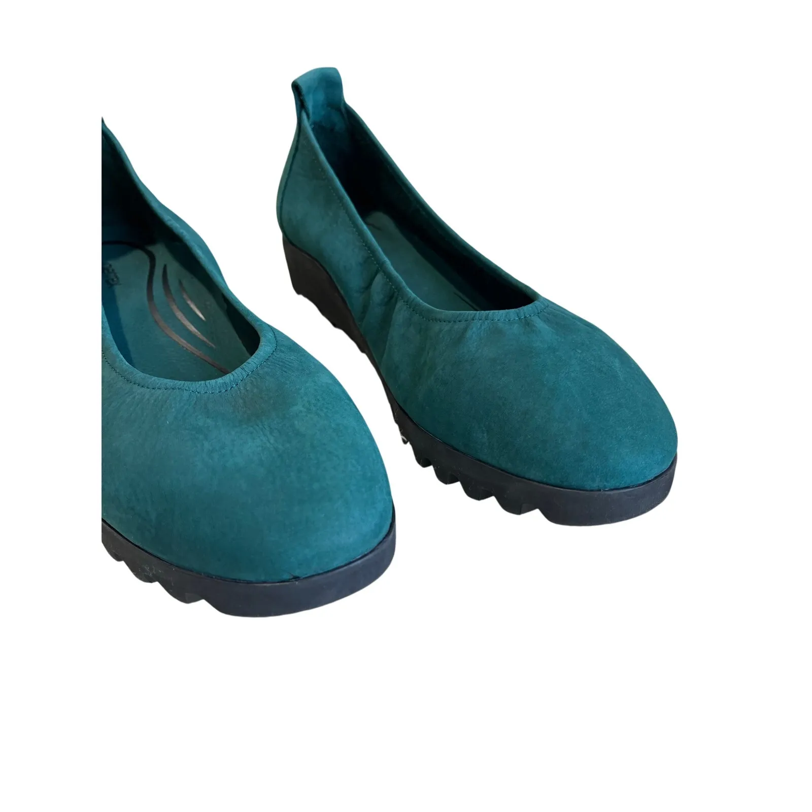 Aetrex Brianna Green Suede Leather Ballet Flats Orthotic Comfort Shoes Sz 9 - Image 4