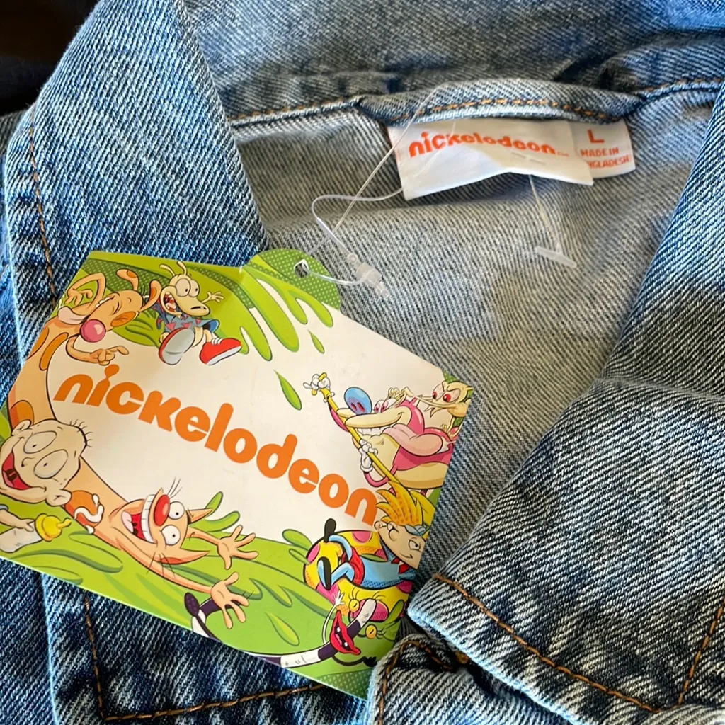 NWT Nickelodeon Denim Jean Jacket CottonBlue L - Image 10