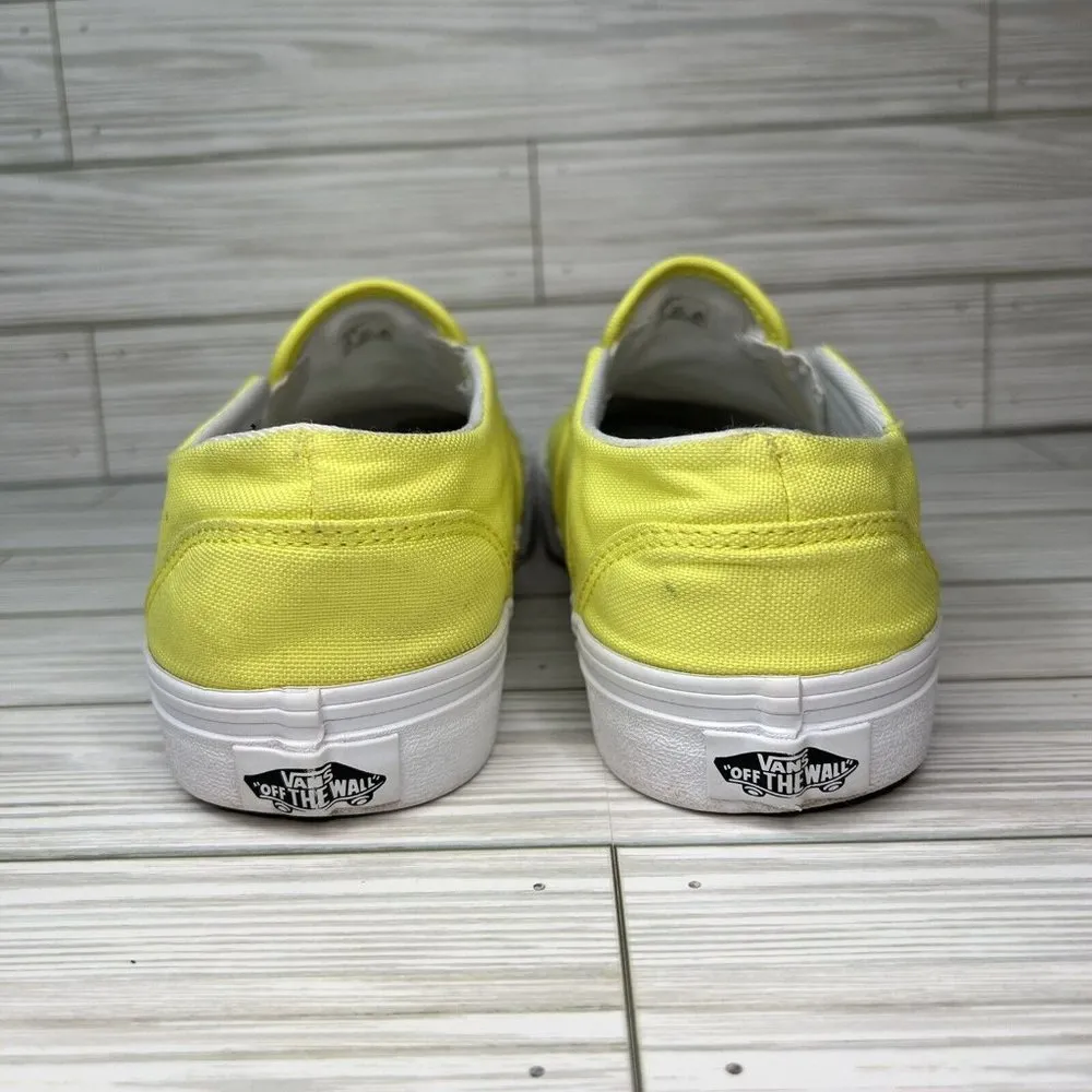 Vans Womens 9.5 Neon Yellow Classic Slip On 500714 Cushioned Skateboarding Shoes - Image 5