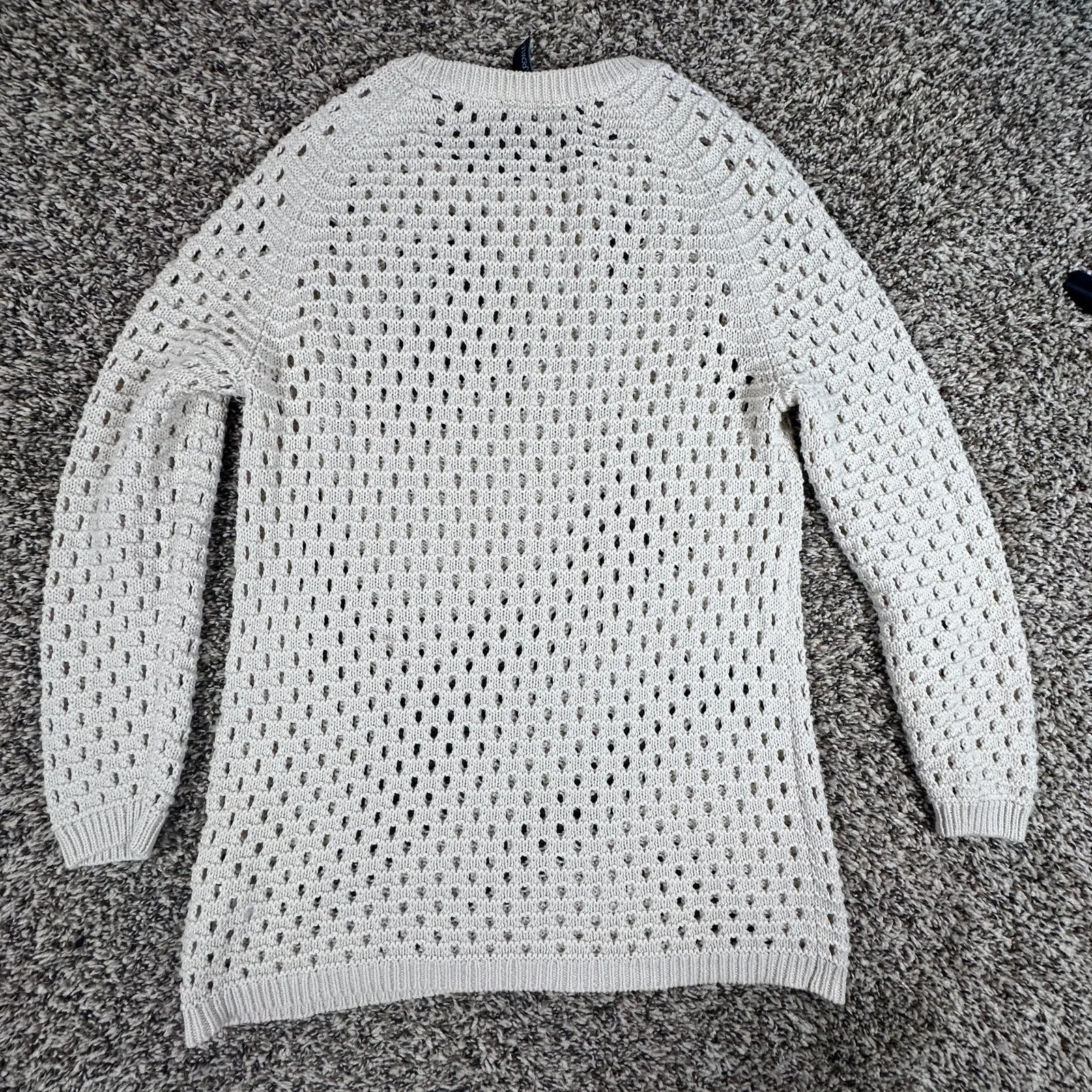 Cynthia Rowley Crotchet Beige Pullover Sweater - Size Medium - Image 7