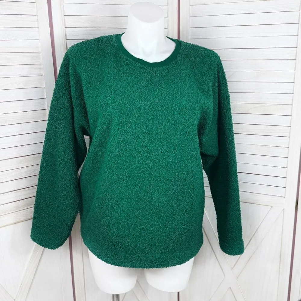 Loft Cozy Faux Sherpa Sweatshirt Shirt Green XXL 2XL - Image 2