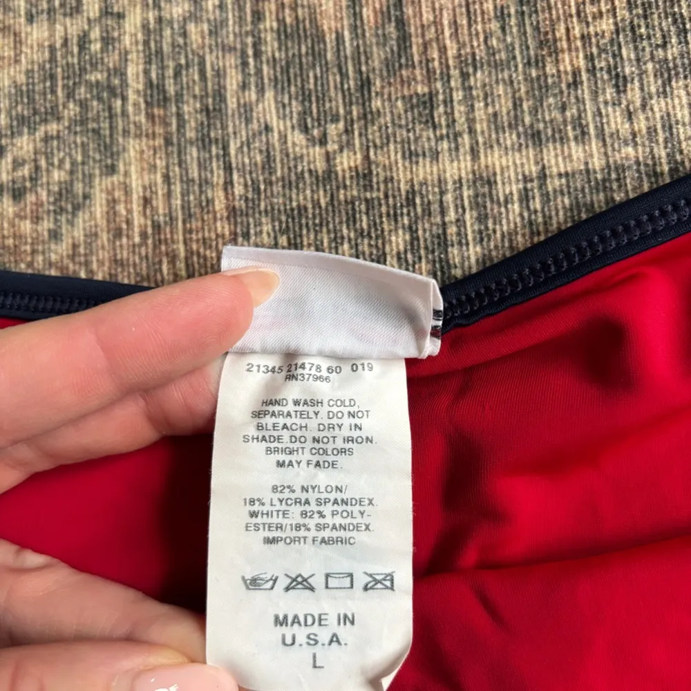 Vintage Tommy Hilfiger Women’s Red Swim Skirt Size L - Image 6